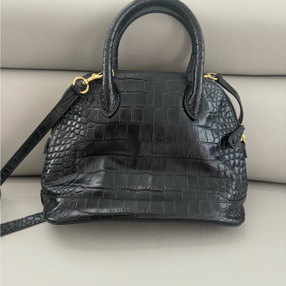 Balenciaga Black Croc-Embossed Satchel - Picture 5 of 5